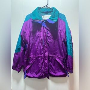 Vintage Columbia Jacket Womens Medium Color Block‎ Radial Sleeve Lightweight